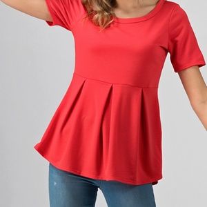 SALE Andree by Unit Coral Peplum Top